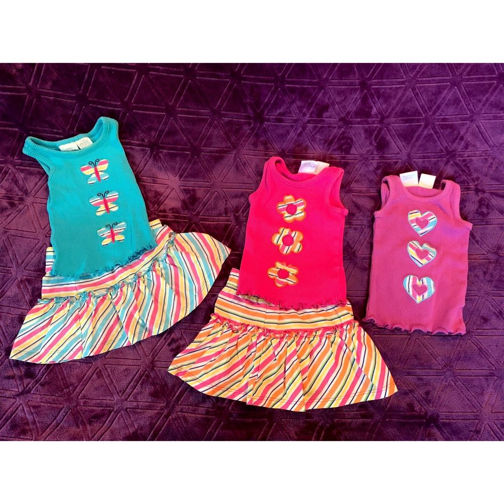 LOT of FIVE - 12 month girls - Koala Kids - Outfits - 3 tank tops, 2 skorts